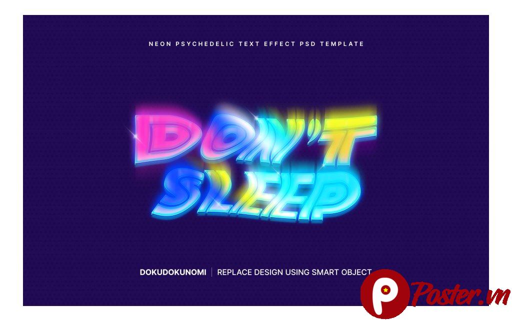 Hiệu ứng chữ neon psychedelic