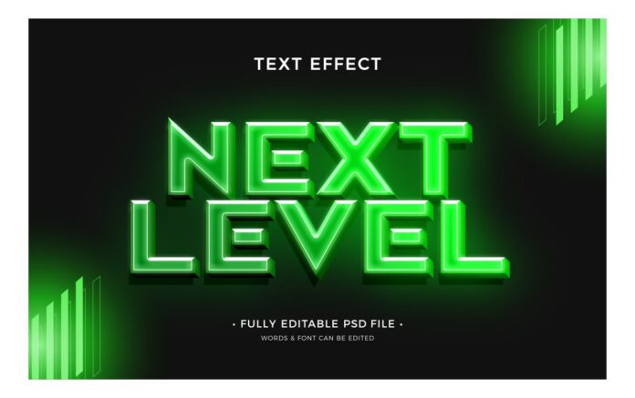 Hiệu ứng chữ neon xanh lá