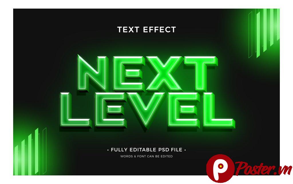 Hiệu ứng chữ neon xanh lá