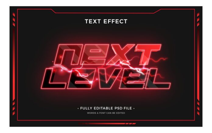 Hiệu ứng chữ Next Level điện giật