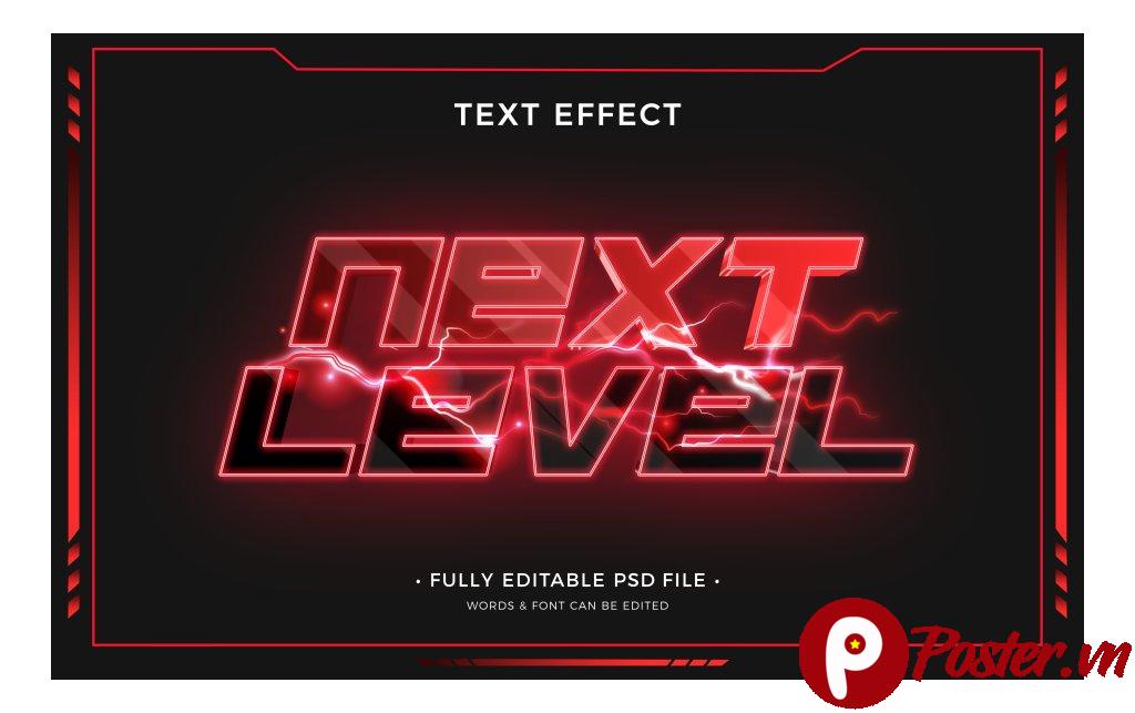 Hiệu ứng chữ Next Level điện giật