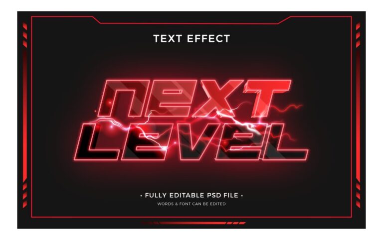 Hiệu ứng chữ Next Level điện giật