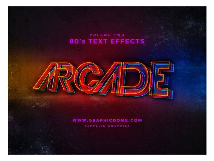 Hiệu ứng chữ 80s retro