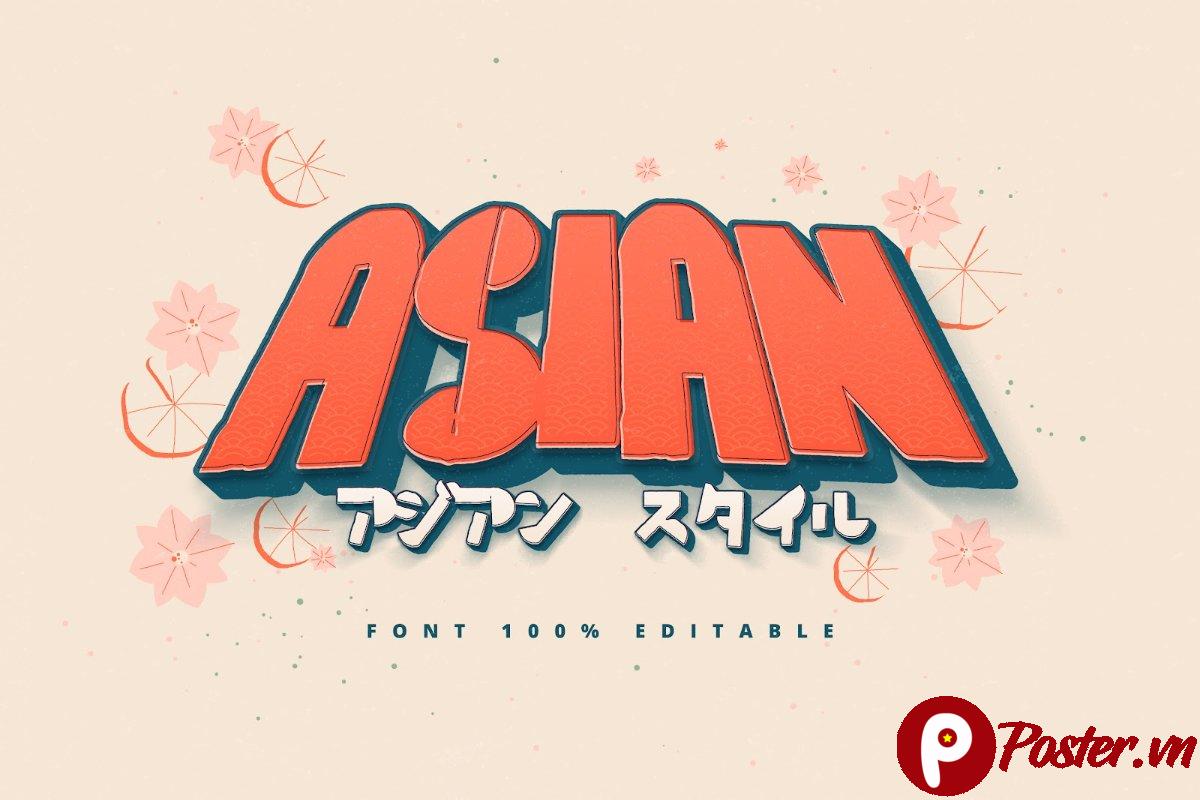 Hiệu ứng chữ phong cách Asian