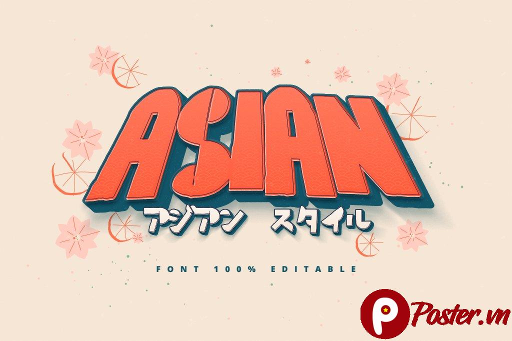 Hiệu ứng chữ phong cách Asian