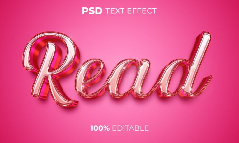 Hiệu Ứng Chữ PSD Hồng Kim Loại