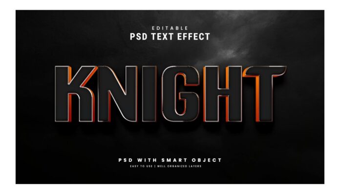 Hiệu ứng chữ PSD Knight