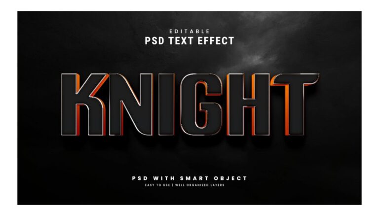 Hiệu ứng chữ PSD Knight