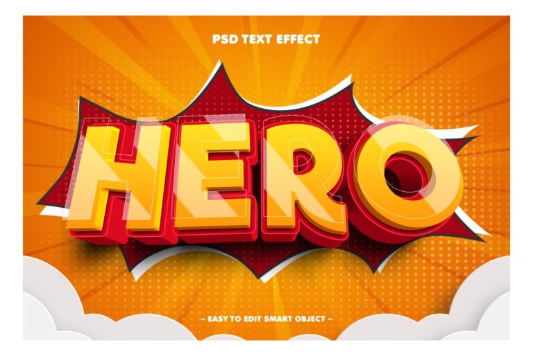 Hiệu ứng chữ PSD phong cách comic