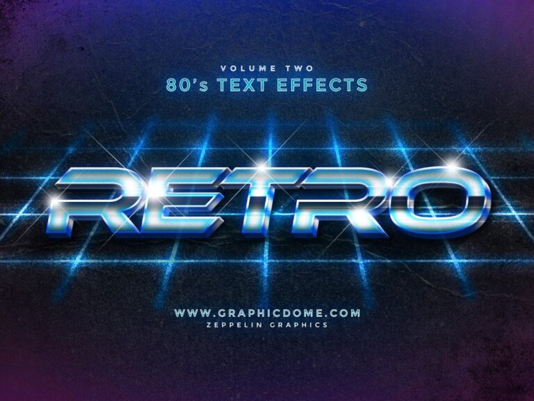Hiệu ứng chữ Retro 80s PSD