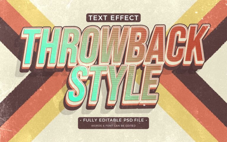 Hiệu ứng chữ Retro Throwback Style