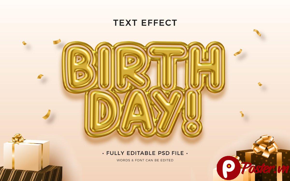Hiệu ứng chữ sinh nhật vàng