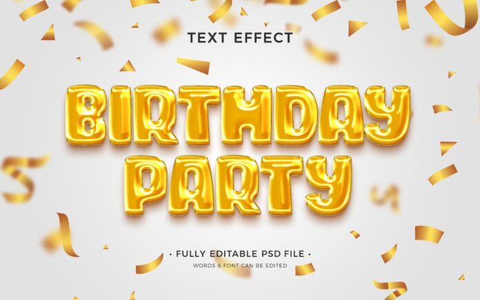 Hiệu ứng chữ sinh nhật vàng