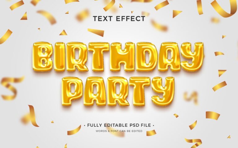 Hiệu ứng chữ sinh nhật vàng