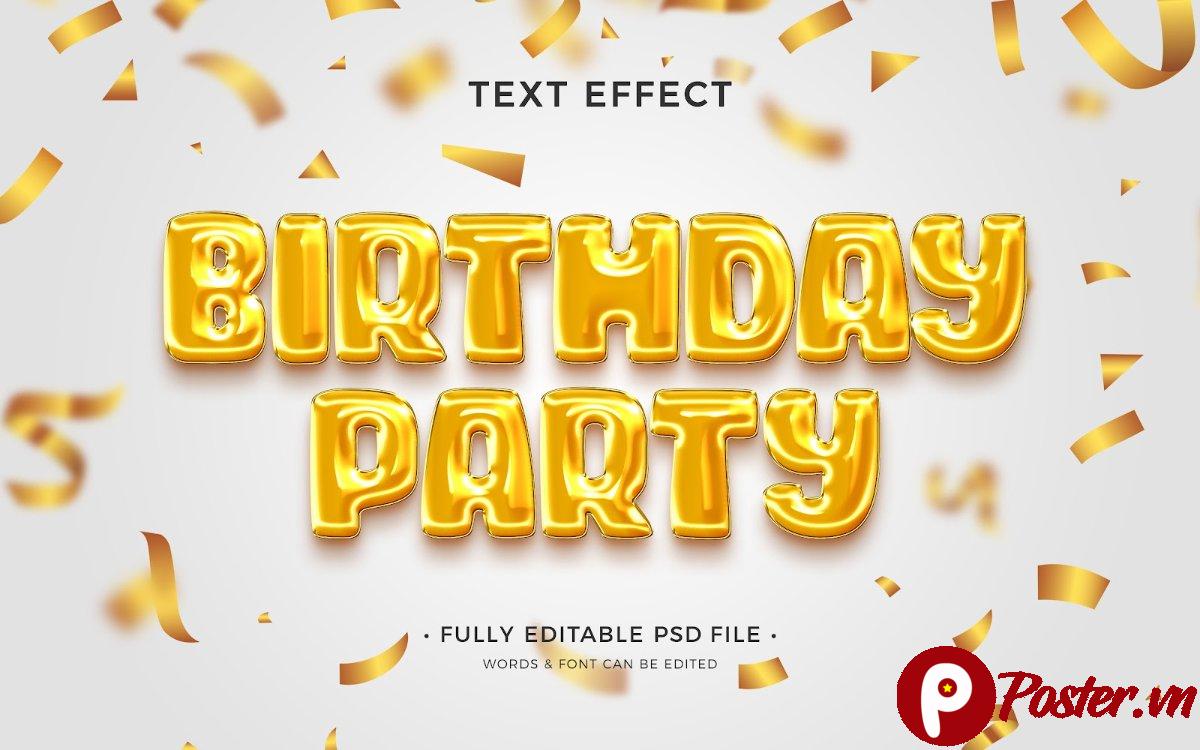 Hiệu ứng chữ sinh nhật vàng