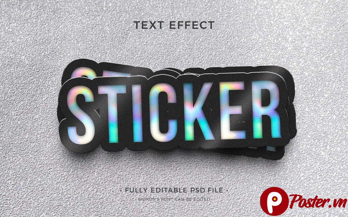 Hiệu ứng chữ sticker hologram