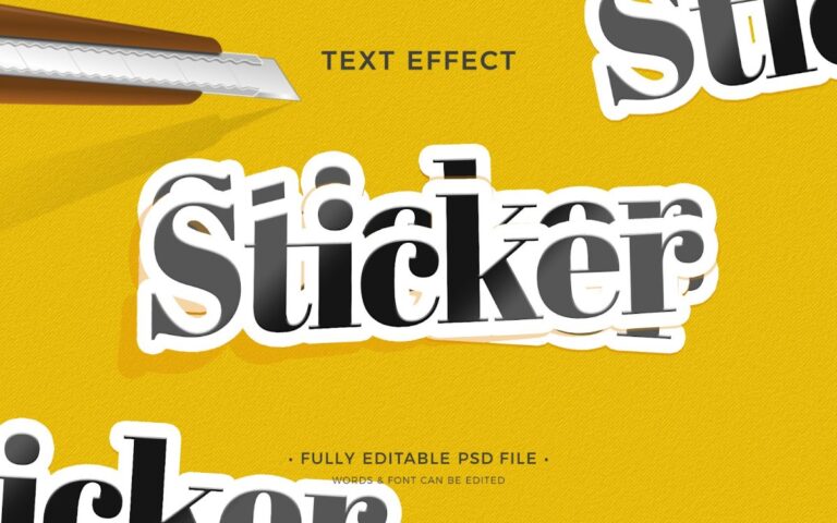 Hiệu ứng chữ Sticker PSD