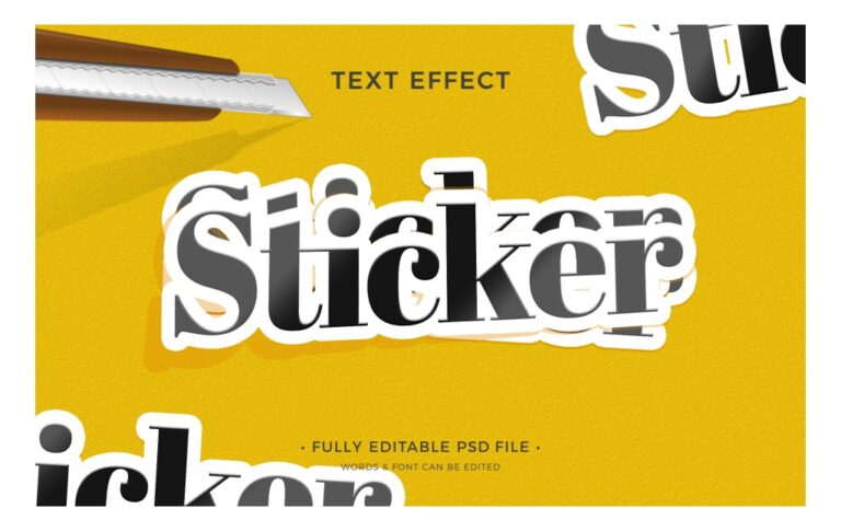 Hiệu ứng chữ Sticker PSD