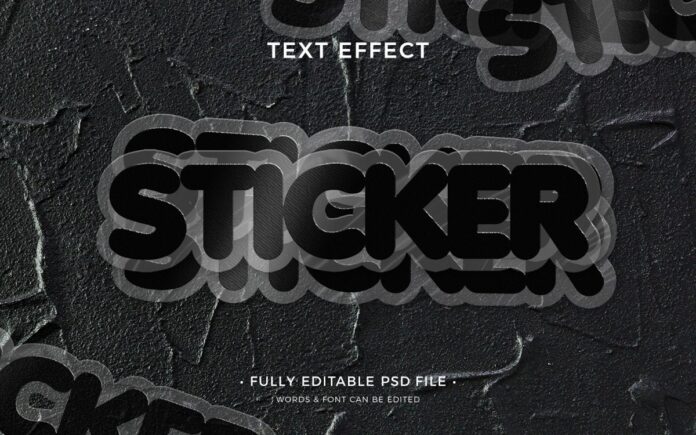 Hiệu ứng chữ Sticker PSD