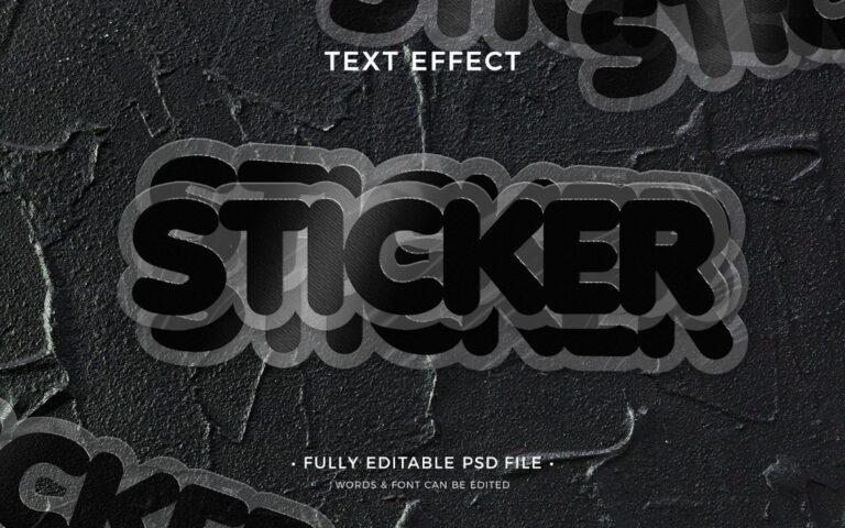 Hiệu ứng chữ Sticker PSD