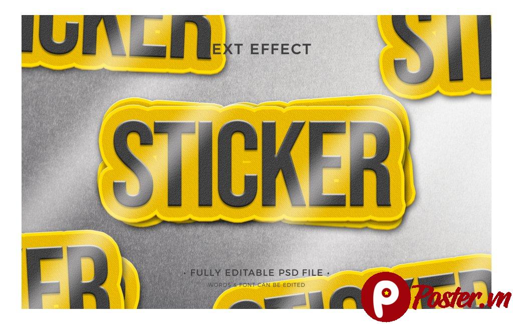 Hiệu ứng chữ Sticker PSD