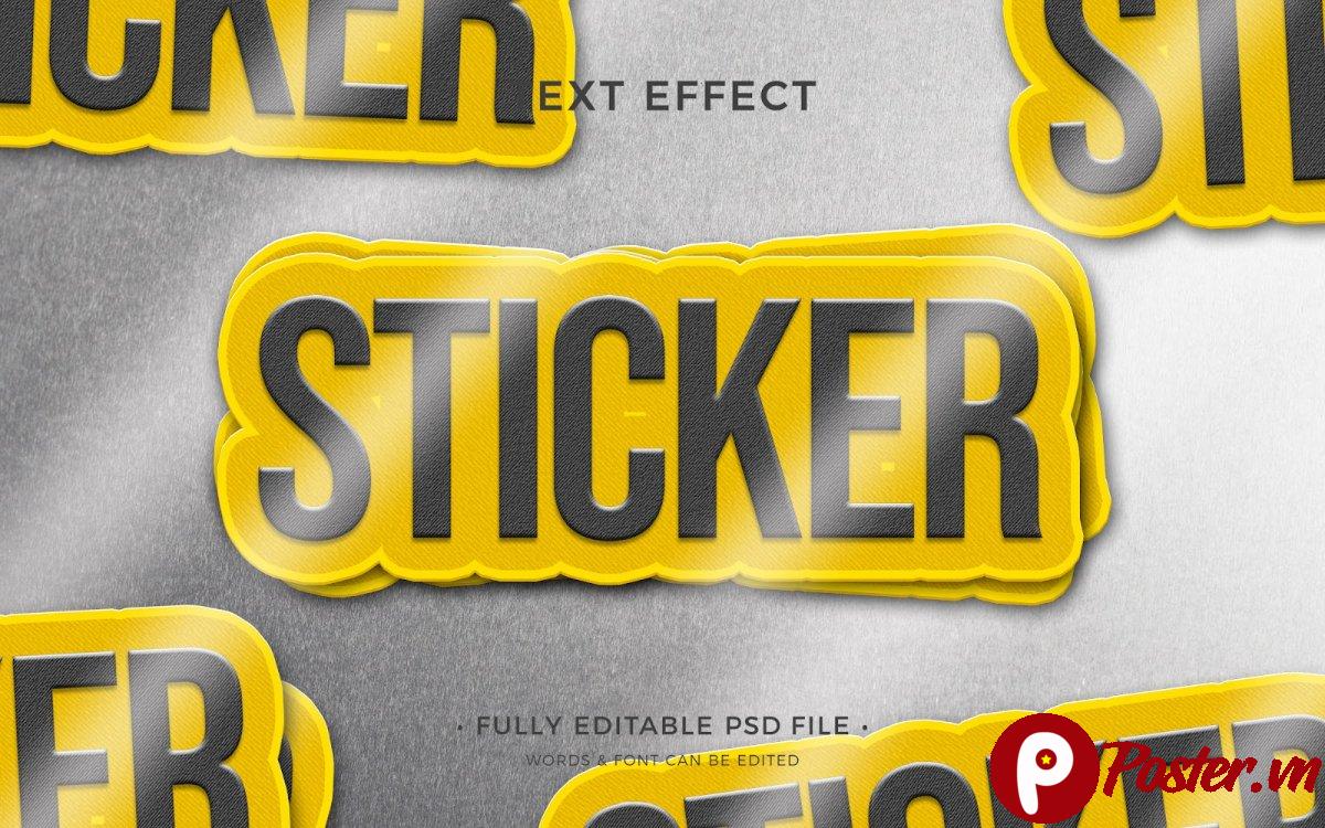 Hiệu ứng chữ Sticker PSD