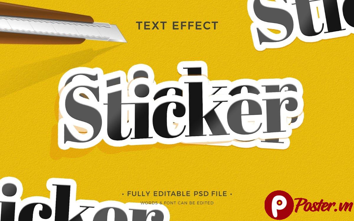 Hiệu ứng chữ sticker PSD