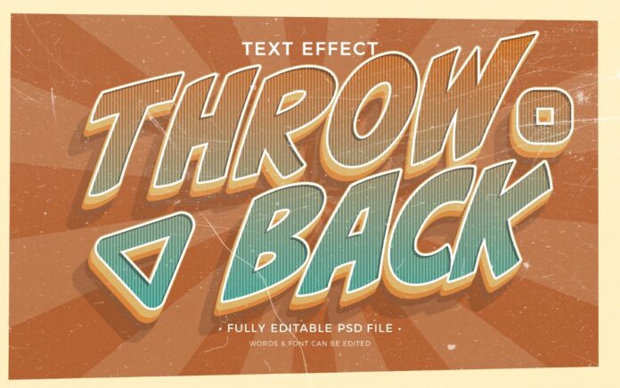 Hiệu ứng chữ Throwback PSD