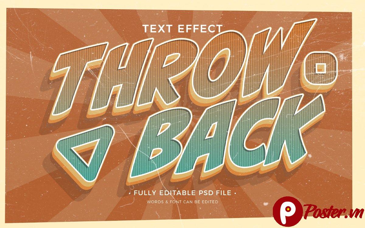 Hiệu ứng chữ Throwback PSD