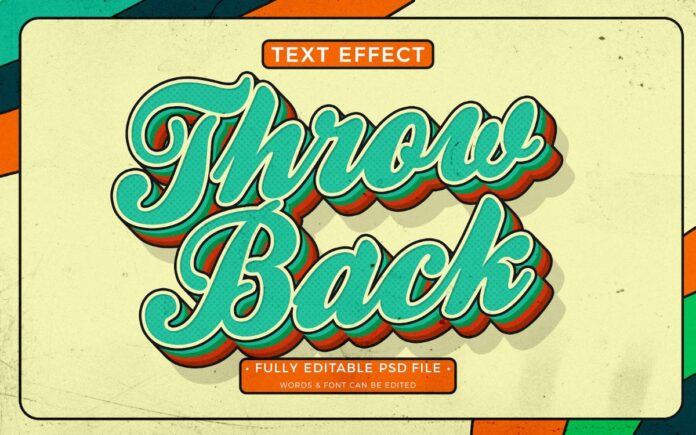 Hiệu ứng chữ Throwback Retro