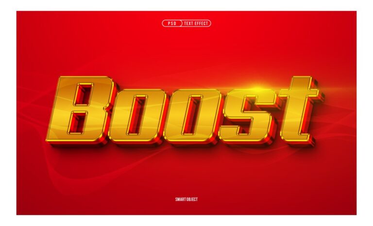 Hiệu ứng chữ vàng 3D PSD