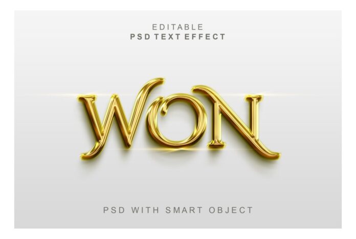 Hiệu Ứng Chữ Vàng 3D PSD