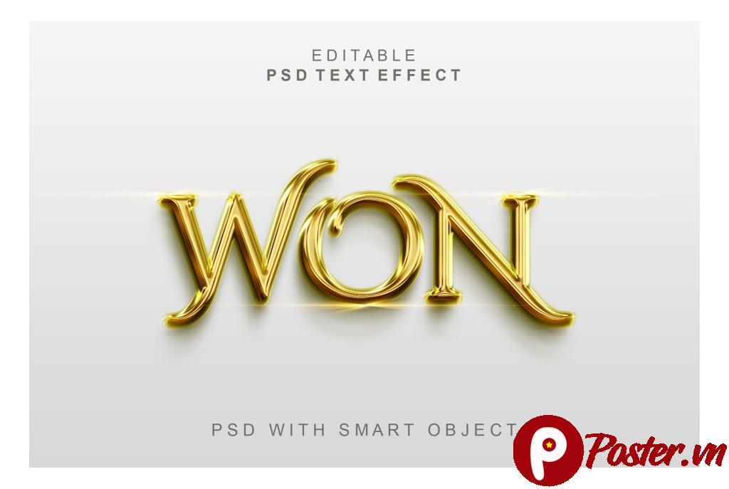 Hiệu Ứng Chữ Vàng 3D PSD