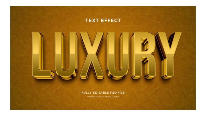 Hiệu ứng chữ vàng 3D sang trọng