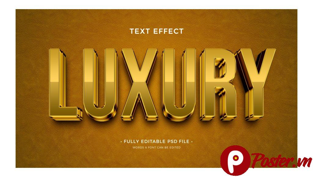 Hiệu ứng chữ vàng 3D sang trọng