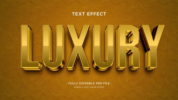 Hiệu ứng chữ vàng 3D sang trọng