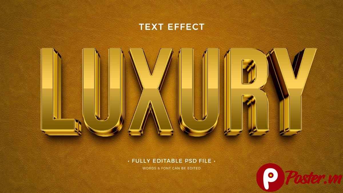 Hiệu ứng chữ vàng 3D sang trọng