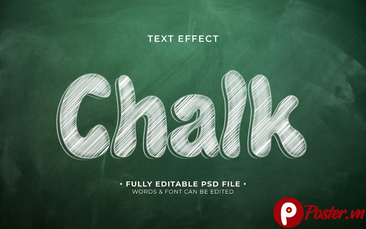 Hiệu ứng chữ phấn bảng PSD