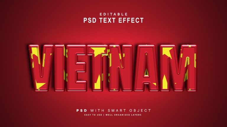 Hiệu ứng chữ Vietnam PSD