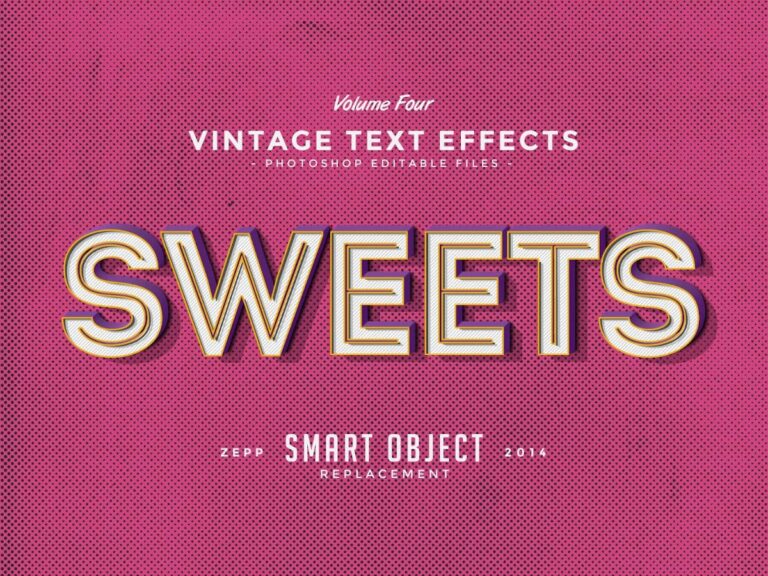 Hiệu ứng chữ vintage PSD