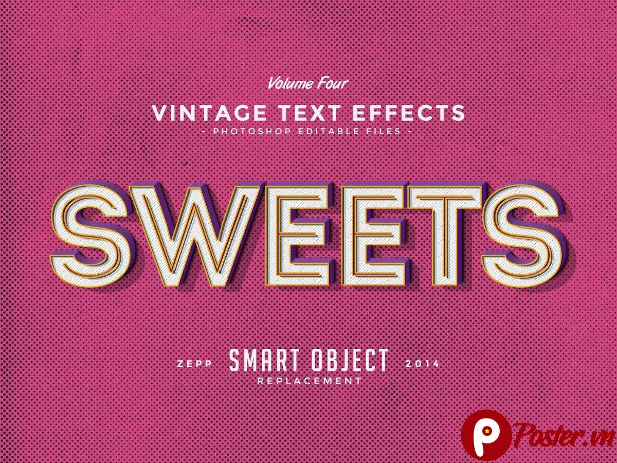 Hiệu ứng chữ vintage PSD