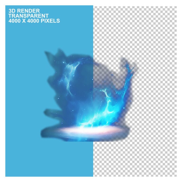 Hiệu ứng lửa xanh 3D render