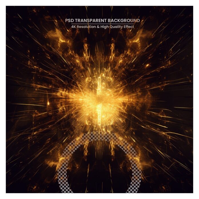 Hiệu ứng pháo hoa vàng PSD
