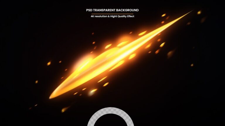 Hiệu ứng vệt sáng vàng PSD
