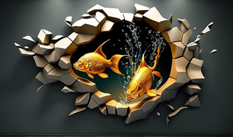Cá chép vượt vũ môn 3D