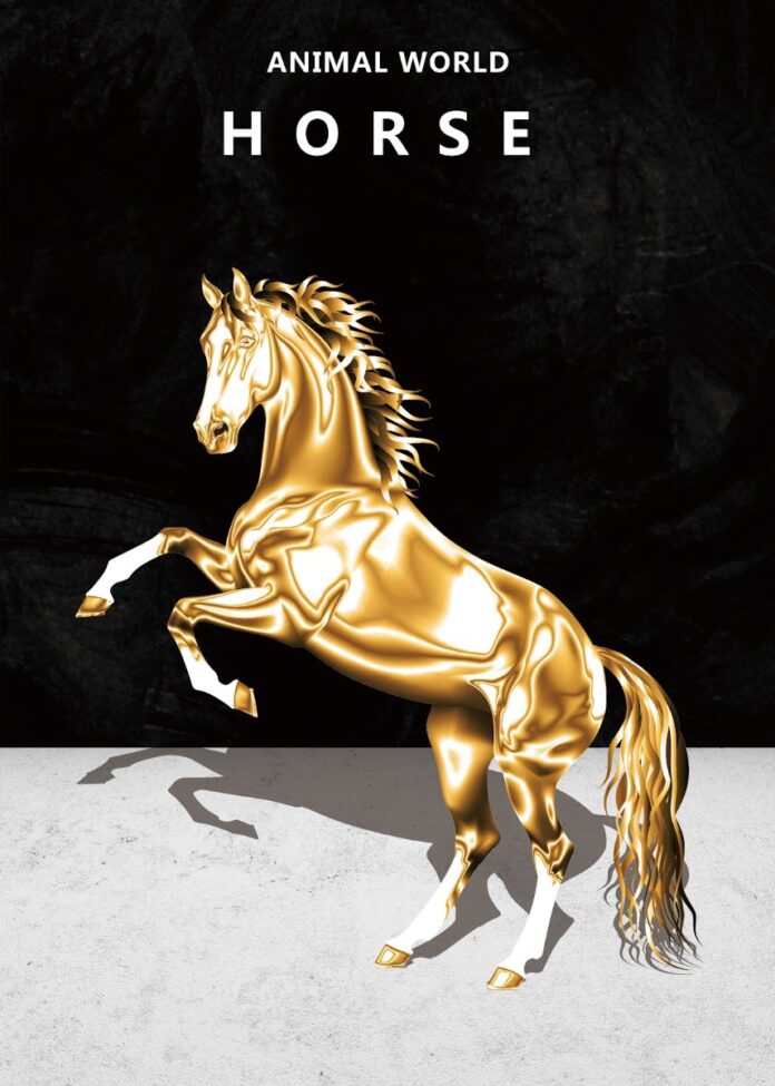 Hình ảnh ngựa vàng đồ họa