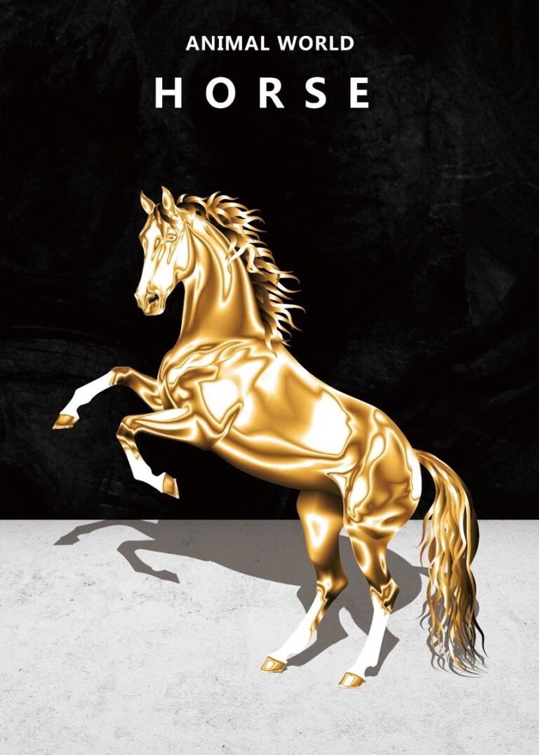 Hình ảnh ngựa vàng đồ họa