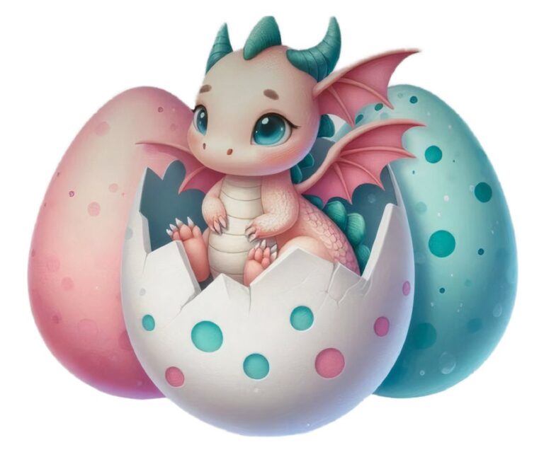 Rồng con dễ thương nở trứng
