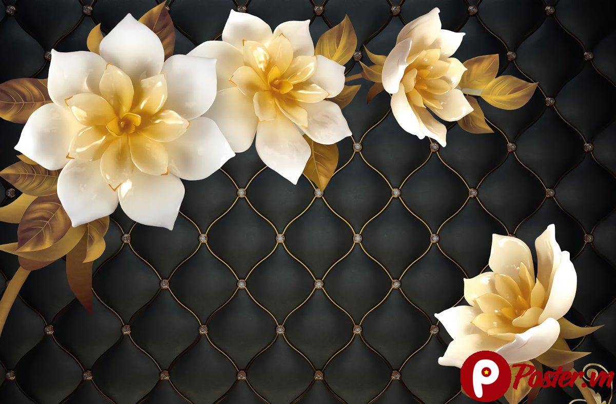 Hình nền 3D hoa vàng sang trọng