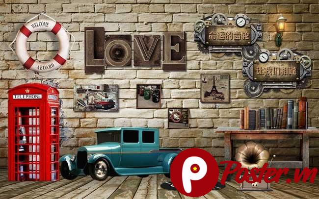 Hình nền gạch phong cách vintage